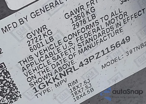 2023 GMC Acadia Sle from USA, damaged, VIN 1GKKNRL43PZ115649